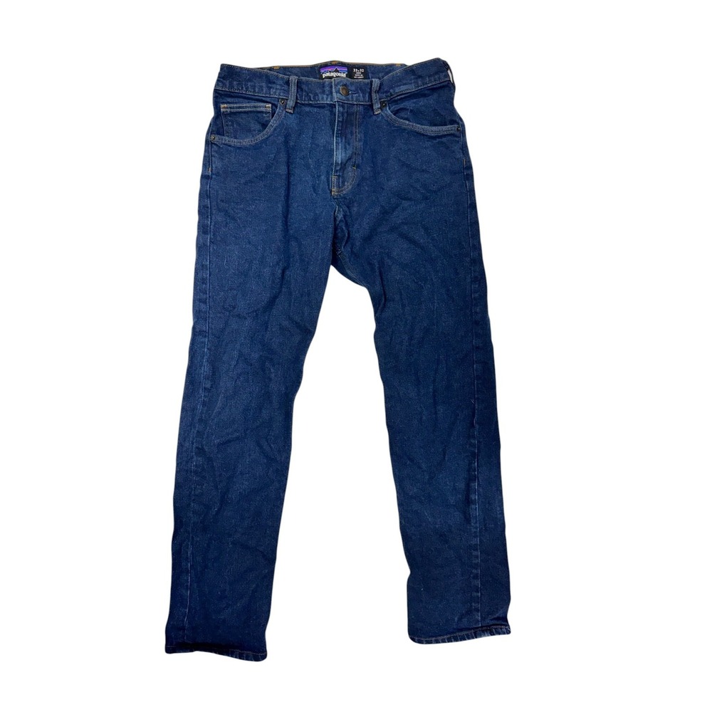 Patagonia Mens Straight Fit Jeans 33x32 Dark Wash Blue Denim 21625 Outdoor
